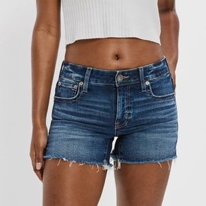 AE stretch denim midi shorts